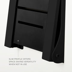 Folding Shower Seat, Silhouette, Wall-Mounted, Matte Black
