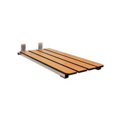 Wall-Mount Folding Tub Seat with Stainless Steel Frame in Teak