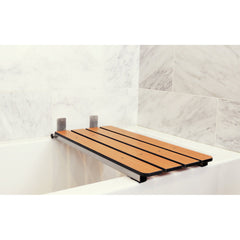 Folding Tub Seat, Wall Mount, Stainless Steel, Phenolic Slats