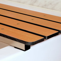 Folding Tub Seat, Wall Mount, Stainless Steel, Phenolic Slats