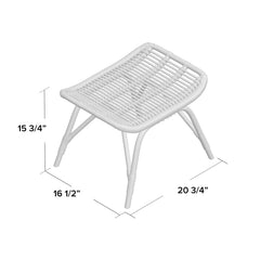 Footstool, Rattan Wicker with Antique Finish