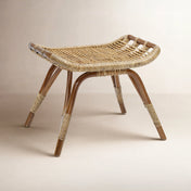 Footstool, Rattan Wicker with Antique Finish