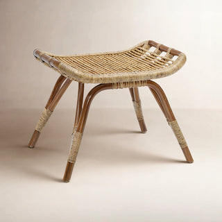 Footstool, Rattan Wicker with Antique Finish