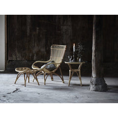 Footstool, Rattan Wicker with Antique Finish