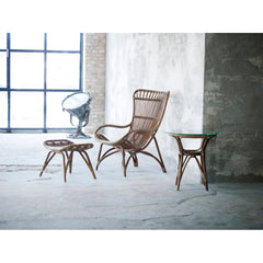 Footstool, Rattan Wicker with Antique Finish