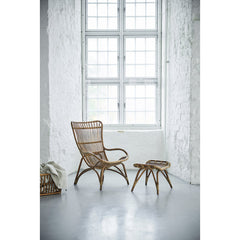 Footstool, Rattan Wicker with Antique Finish