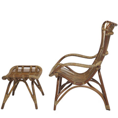 Footstool, Rattan Wicker with Antique Finish