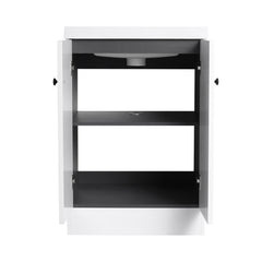 Freestanding Bathroom Vanity, 24 Inch, White with Resin Sink