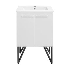Freestanding Bathroom Vanity, Annecy, 24 in with Sink Top in White