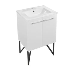 Freestanding Bathroom Vanity, Annecy, 24 in with Sink Top in White