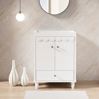 Freestanding Bathroom Vanity Base, Wavy Edge, Wood, 24 Inch