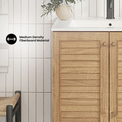 Freestanding Bathroom Vanity, Bron, 24 in with Sink Top in Golden Oak