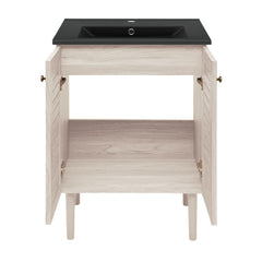 Freestanding Bathroom Vanity, Bron, 24 Inch with 2 Doors in White Oak