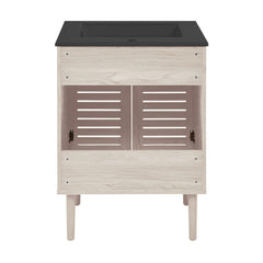 Freestanding Bathroom Vanity, Bron, 24 Inch with 2 Doors in White Oak