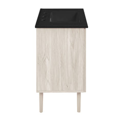 Freestanding Bathroom Vanity, Bron, 36 Inch with 3-Hole Sink Top in White Oak