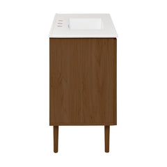 Freestanding Bathroom Vanity, Bron, 36-Inch with 3-Hole Widespread Sink Top in Brown Oak