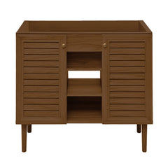 Freestanding Bathroom Vanity Cabinet, Bron, 36 Inch without Top in Brown Oak