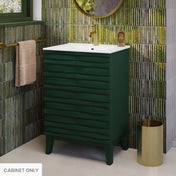 Freestanding Bathroom Vanity Cabinet, Cascade, 24 in Without Top in Green Oak