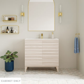 Freestanding Bathroom Vanity Cabinet, Cascade, 30 in without Top in White Oak
