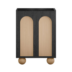 Freestanding Bathroom Vanity Cabinet, Porte, Two Doors in Black Oak
