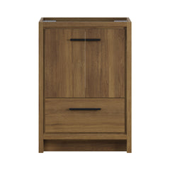 Freestanding Bathroom Vanity Cabinet, Virage, 24 In. with Two Doors in Brown Oak