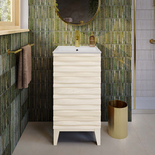 Freestanding Bathroom Vanity, Cascade, 18 Inch with Sink Top in White Oak