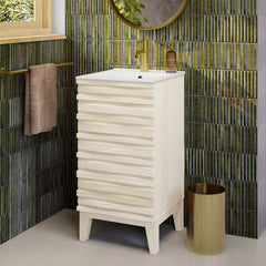 Freestanding Bathroom Vanity, Cascade, 18 Inch with Sink Top in White Oak