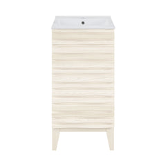 Freestanding Bathroom Vanity, Cascade, 18 Inch with Sink Top in White Oak
