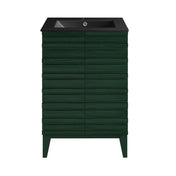 Freestanding Bathroom Vanity, Cascade, 24 In with Black Sink Top in Green Oak