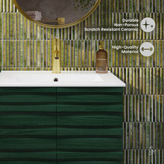 Freestanding Bathroom Vanity, Cascade, 24-Inch with Sink Top in Green Oak