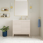 Freestanding Bathroom Vanity, Cascade, 30-Inch with Ceramic Top in White Oak