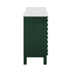 Freestanding Bathroom Vanity, Cascade, 36 Inch with Ceramic Top in Green Oak
