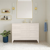 Freestanding Bathroom Vanity, Cascade, 48 in with Widespread Sink Top in White Oak