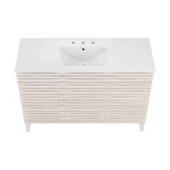 Freestanding Bathroom Vanity, Cascade, 48 in with Widespread Sink Top in White Oak
