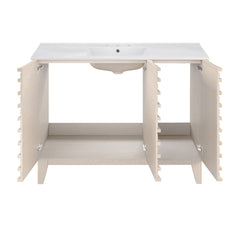 Freestanding Bathroom Vanity, Cascade, 48 in with Widespread Sink Top in White Oak