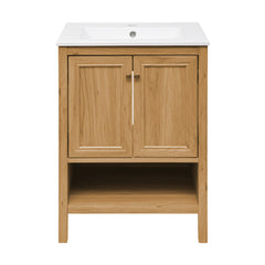 Freestanding Bathroom Vanity, Chateau, 24 in with Sink Top in Golden Oak