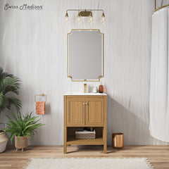 Freestanding Bathroom Vanity, Chateau, 24 in with Sink Top in Golden Oak