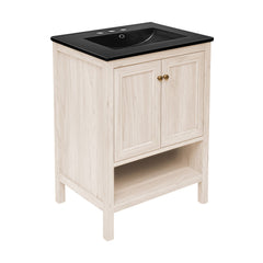 Freestanding Bathroom Vanity, Chateau, 24 Inch with Sink Top in White Oak