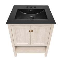 Freestanding Bathroom Vanity, Chateau, 24 Inch with Sink Top in White Oak