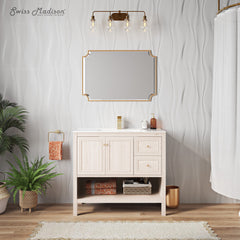 Freestanding Bathroom Vanity, Chateau, 36 in with Sink Top in White Oak