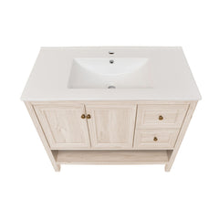 Freestanding Bathroom Vanity, Chateau, 36 in with Sink Top in White Oak