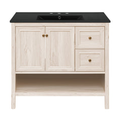 Freestanding Bathroom Vanity, Chateau, 36 Inch with 3-Hole Sink in White Oak