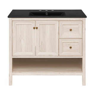 Freestanding Bathroom Vanity, Chateau, 36 Inch with 3-Hole Sink in White Oak