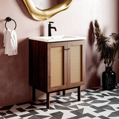 Freestanding Bathroom Vanity, Classe, 24 Inch, Drop-In Ceramic Sink Top