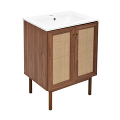 Freestanding Bathroom Vanity, Classe, 24 Inch, Drop-In Ceramic Sink Top