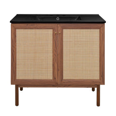 Freestanding Bathroom Vanity, Classe, 36 Inch with 3-Hole Sink Top in Brown Oak