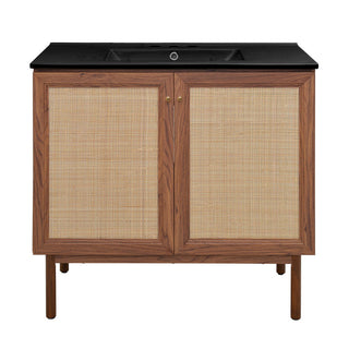 Freestanding Bathroom Vanity, Classe, 36 Inch with 3-Hole Sink Top in Brown Oak