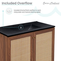 Freestanding Bathroom Vanity, Classe, 36 Inch with 3-Hole Sink Top in Brown Oak