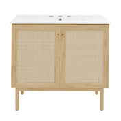 Freestanding Bathroom Vanity, Classe, 36 in Single Sink in Natural Oak