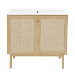 Freestanding Bathroom Vanity, Classe, 36 in Single Sink in Natural Oak
